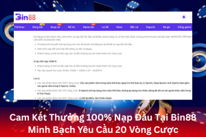 ảnh đại diện Cam Kết Thưởng Nạp Đầu Tại Bin88 Minh Bạch Yêu Cầu 20 Vòng Cược