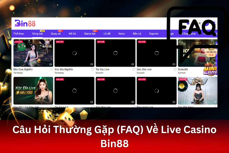 Giải Đáp Thắc Mắc (FAQ) Về Hoàn Trả Live Casino Từ Bin88
