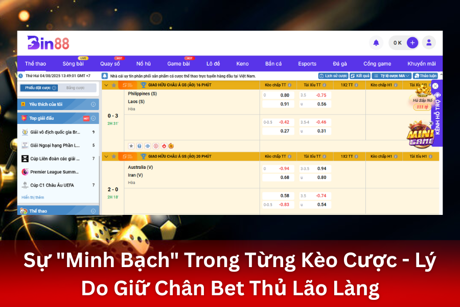 Vì Sao Bet Thủ Lão Làng Chọn Cá Cược Bóng Đá Tại Bin88? Lý Giải Sức Hút Về Uy Tín và Minh Bạch